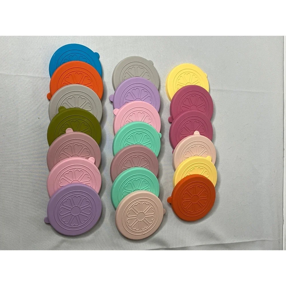 20pc Oui glass, Silicone Pet Food Can Covers Reusable Universal Lids multi Color